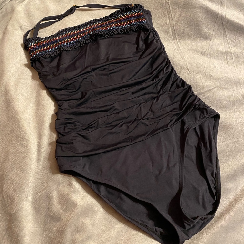 Strapless Bandeau Ruched Swimsuit